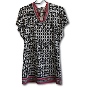 White House Black Market Shirt Dress Black & White Geometric Tunic Women’s SM